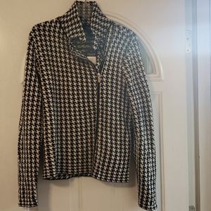 Black and white Ralph Lauren Chaps women's sweater